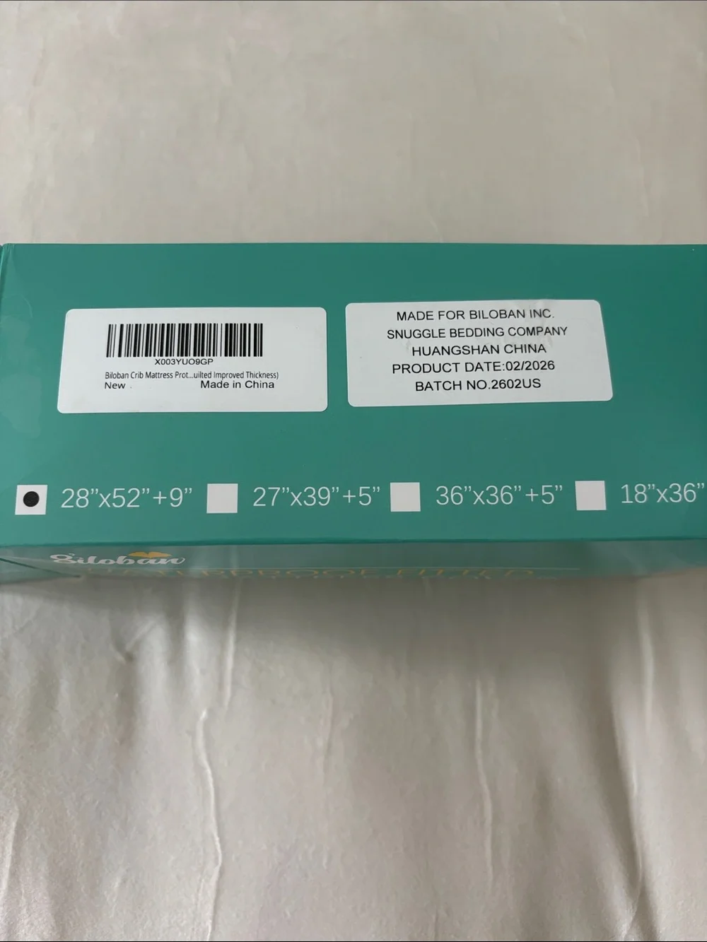 Waterproof Fitted Crib Mattress Cover in Teal